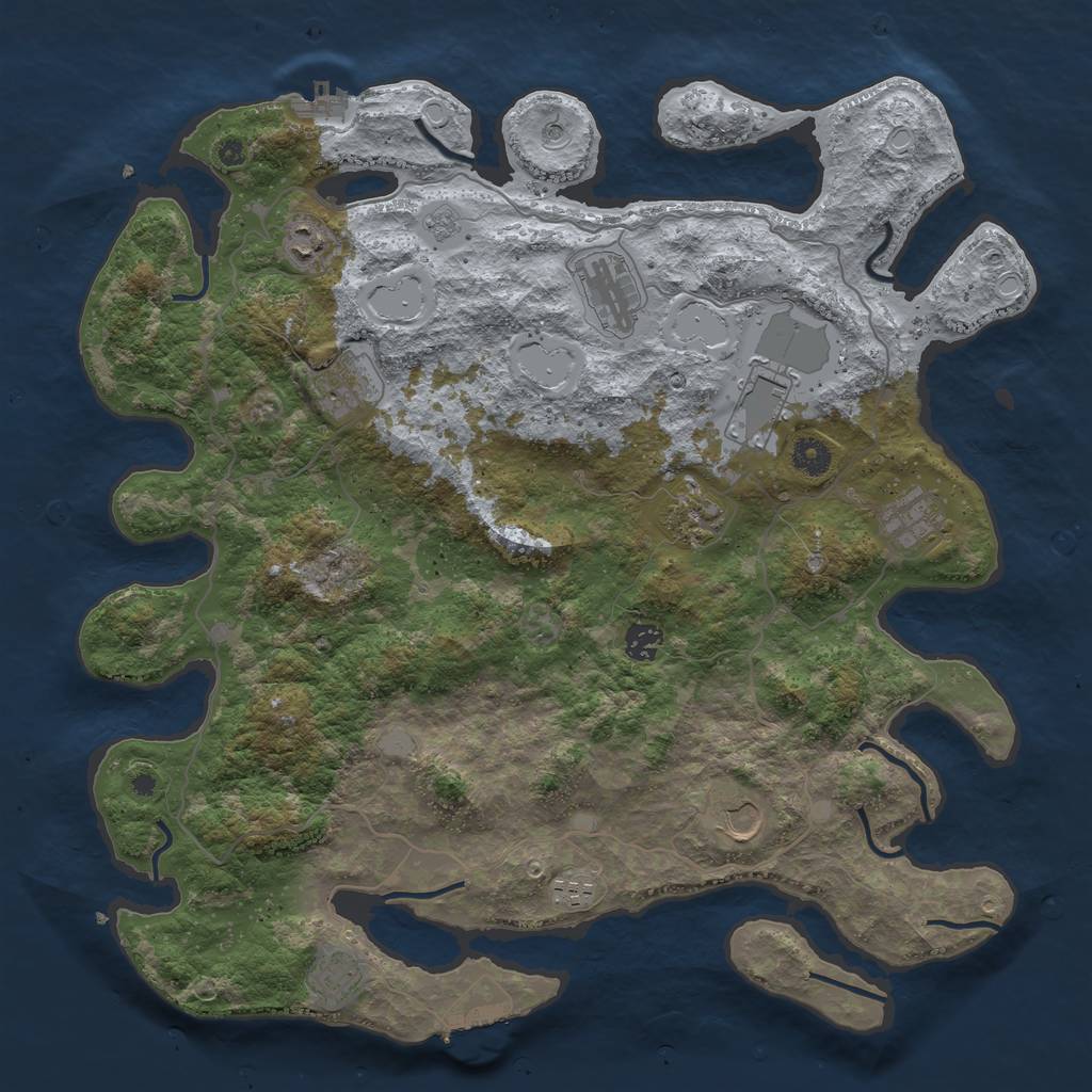 Rust Map: Procedural Map, Size: 4200, Seed: 589967240, 19 Monuments