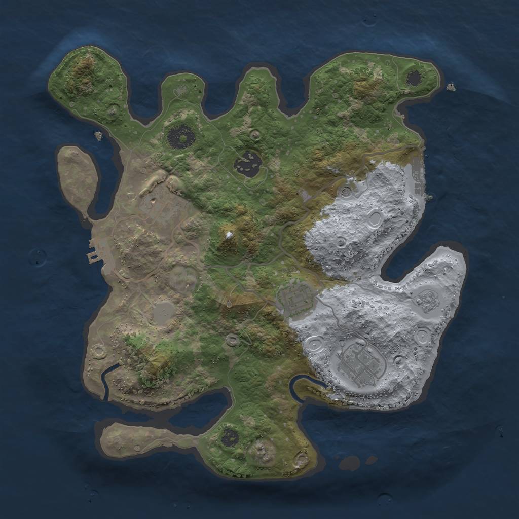 Rust Map: Procedural Map, Size: 3000, Seed: 470025066, 13 Monuments