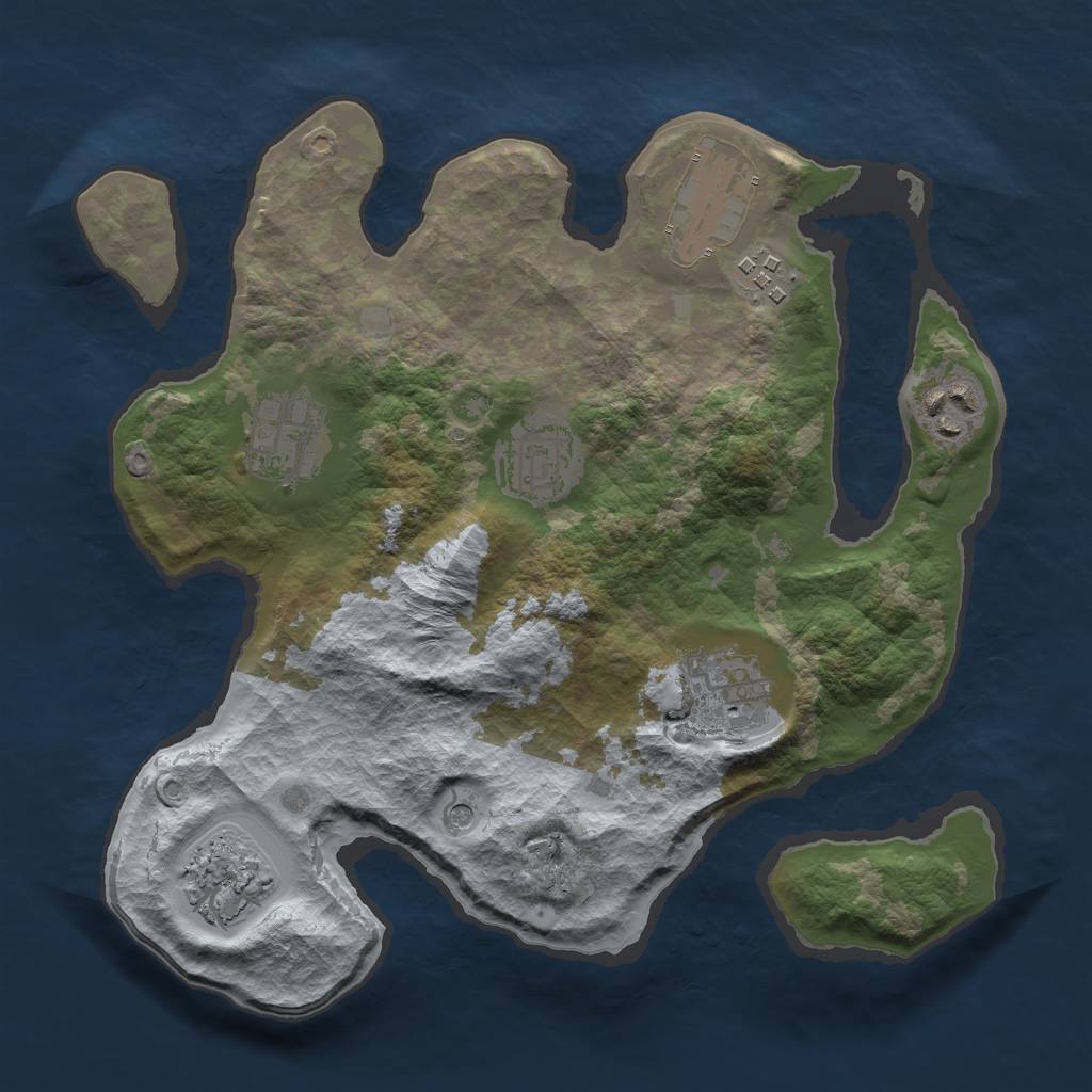 Rust Map: Barren, Size: 2890, Seed: 2147483647, 10 Monuments