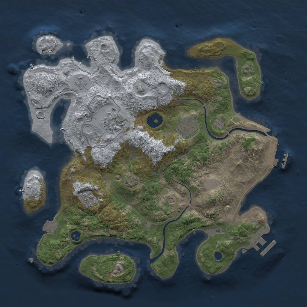 Rust Map: Procedural Map, Size: 3100, Seed: 43612765, 9 Monuments