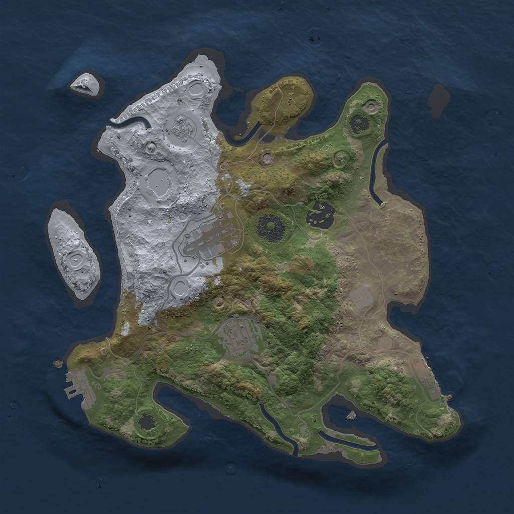 Rust Map: Procedural Map, Size: 2750, Seed: 1812202007, 9 Monuments