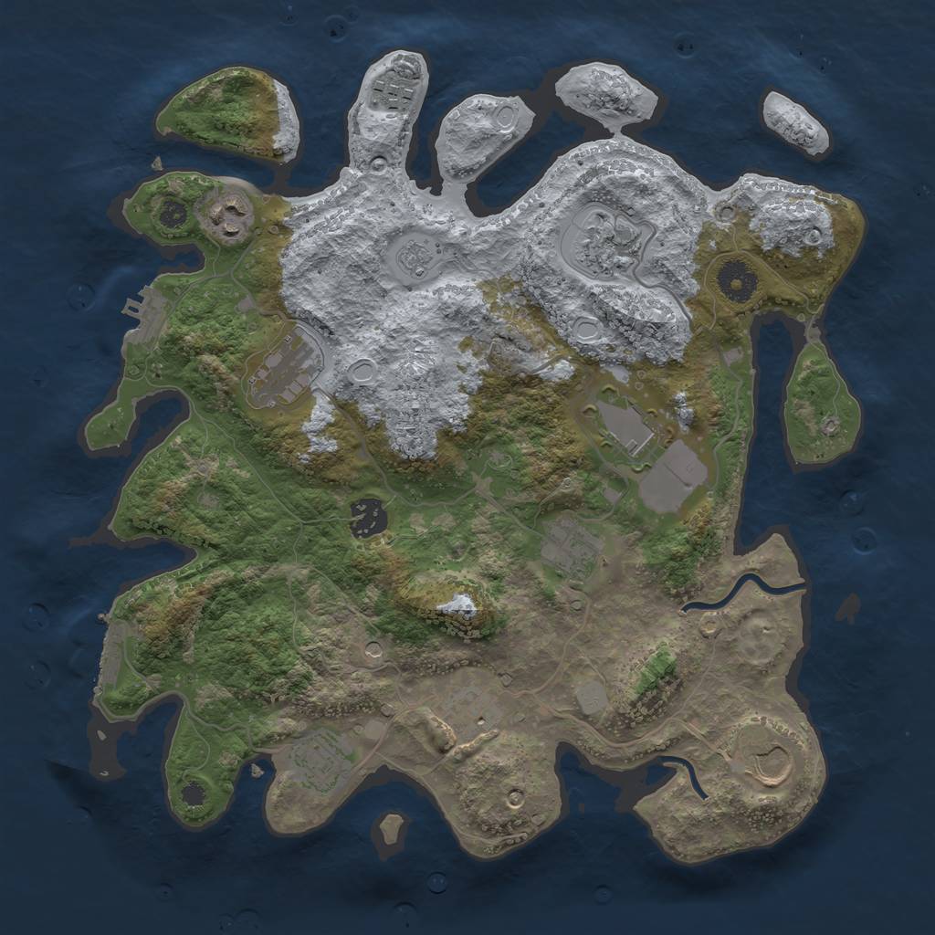 Rust Map: Procedural Map, Size: 3500, Seed: 174059603, 19 Monuments