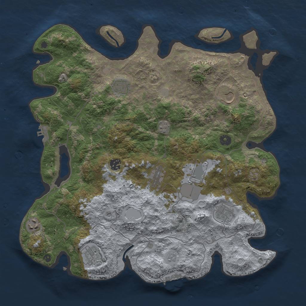 Rust Map: Procedural Map, Size: 4000, Seed: 123152, 18 Monuments