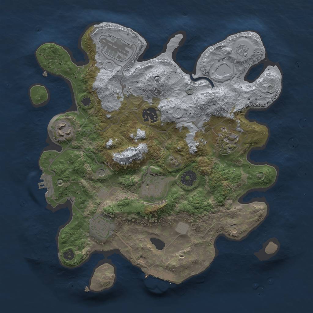 Rust Map: Procedural Map, Size: 3000, Seed: 2002131099, 13 Monuments