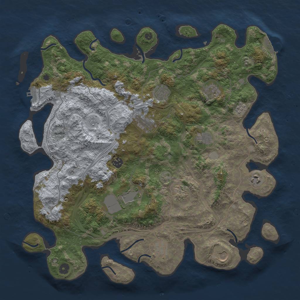 Rust Map: Procedural Map, Size: 4250, Seed: 522026419, 18 Monuments