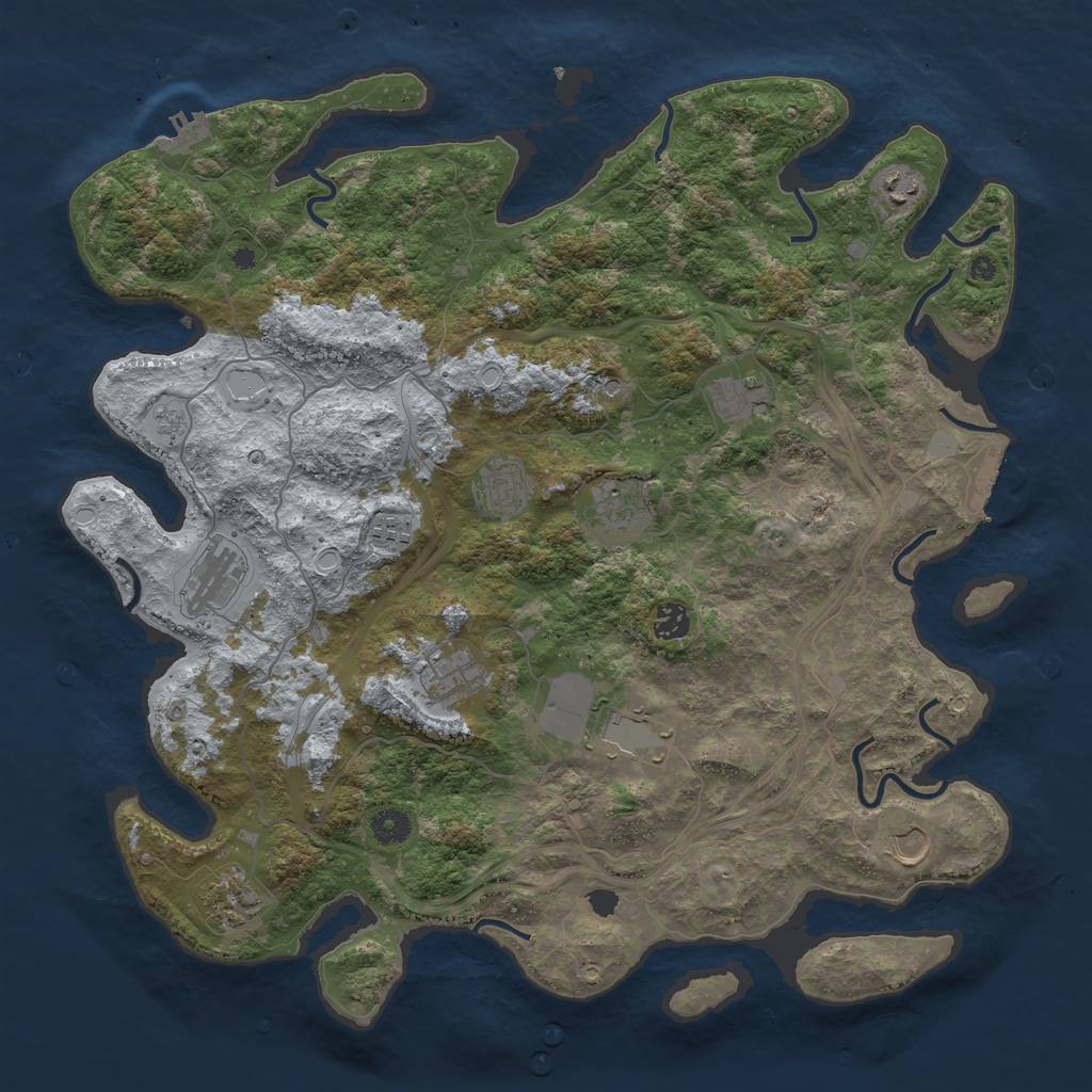 Rust Map: Procedural Map, Size: 4300, Seed: 1359503003, 20 Monuments