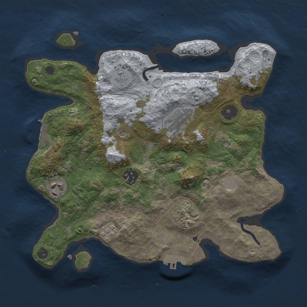 Rust Map: Procedural Map, Size: 3000, Seed: 2006321405, 14 Monuments