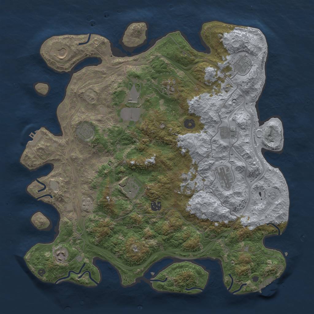 Rust Map: Procedural Map, Size: 4250, Seed: 73326964, 20 Monuments