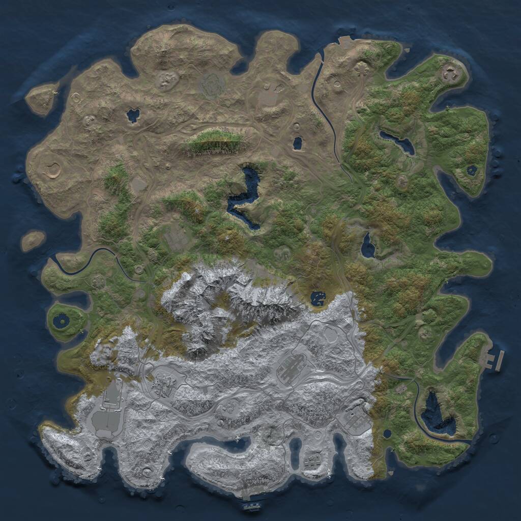 Rust Map: Procedural Map, Size: 5000, Seed: 924125, 17 Monuments