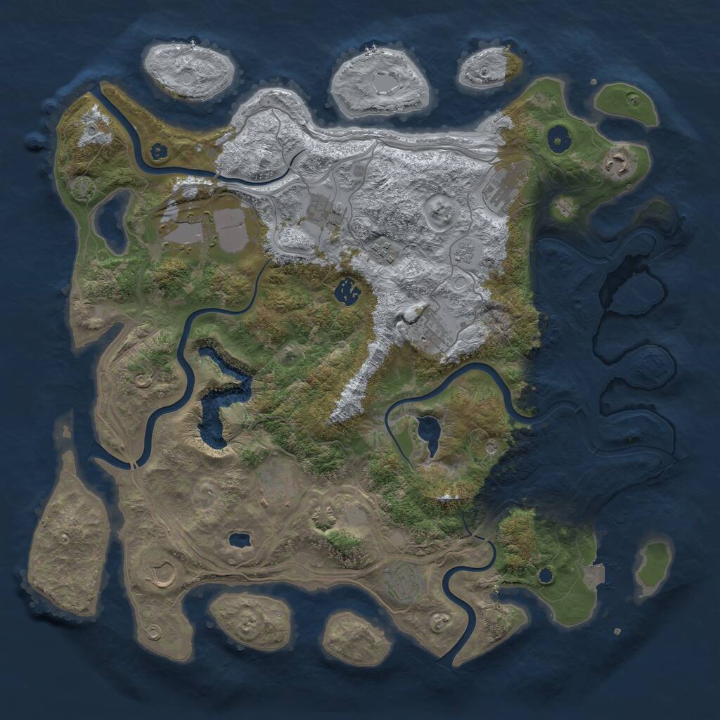 Rust Map: Procedural Map, Size: 4250, Seed: 804516473, 14 Monuments