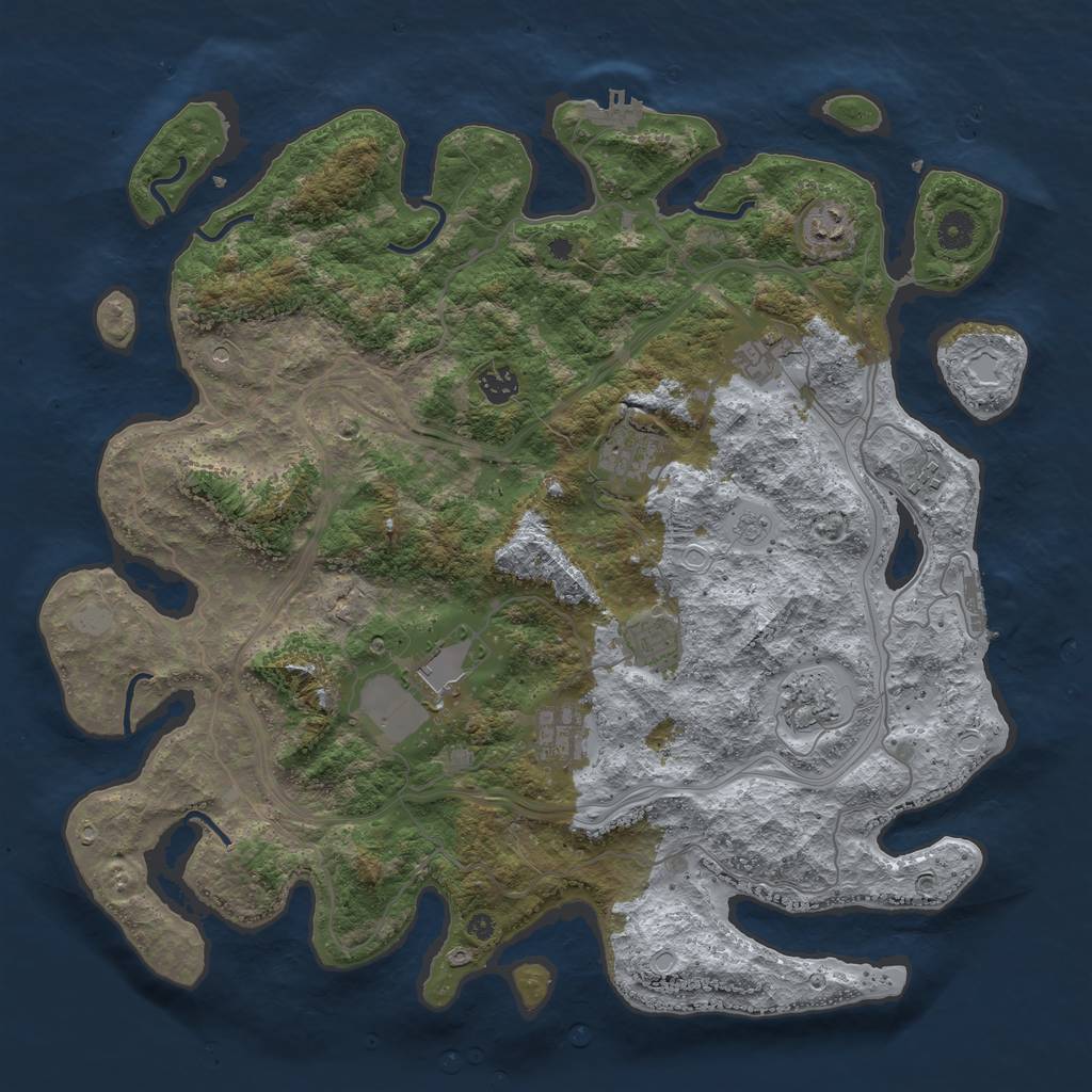 Rust Map: Procedural Map, Size: 4250, Seed: 2127077497, 18 Monuments