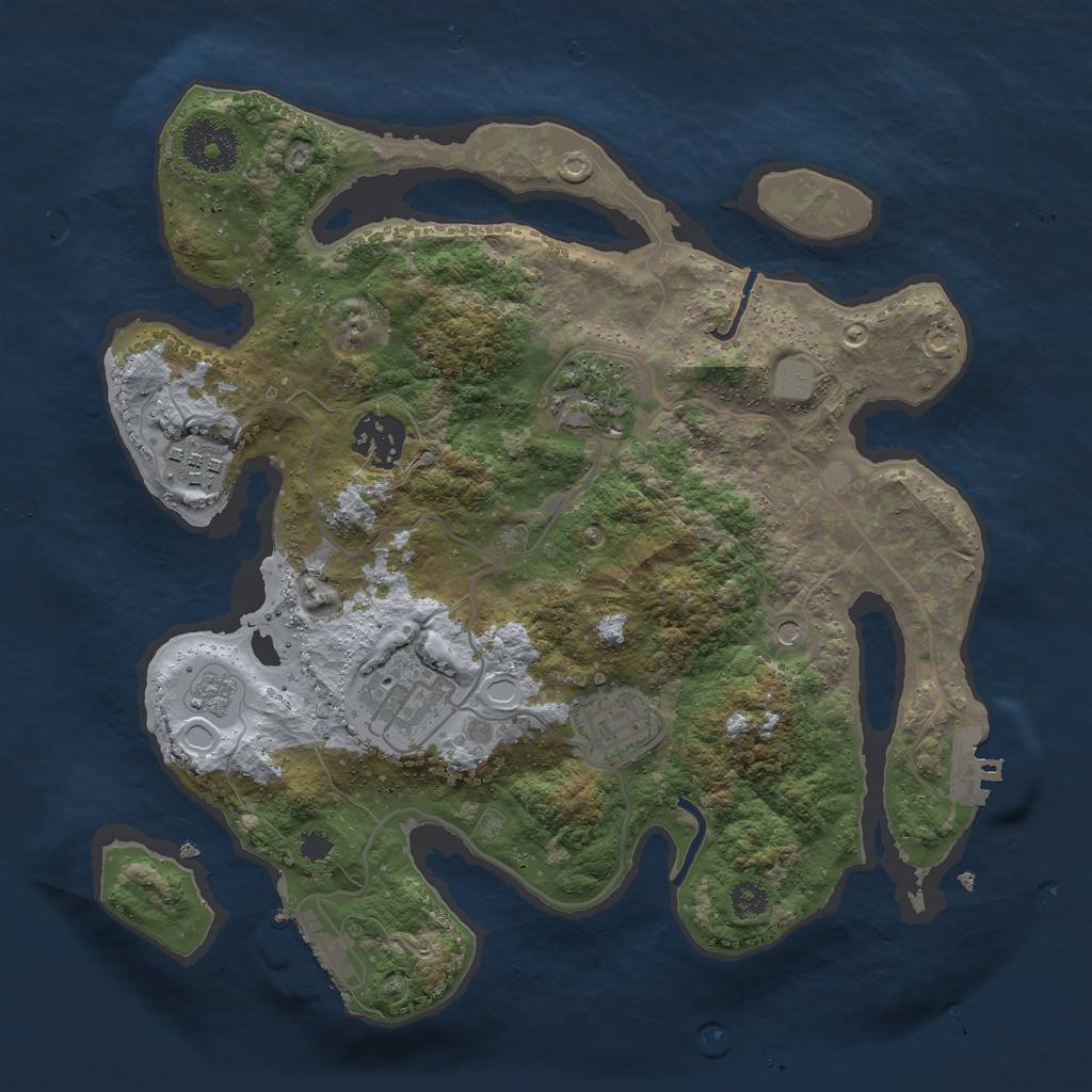Rust Map: Procedural Map, Size: 3000, Seed: 1569889048, 14 Monuments