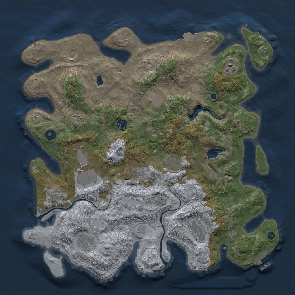 Rust Map: Procedural Map, Size: 4000, Seed: 62837482, 16 Monuments