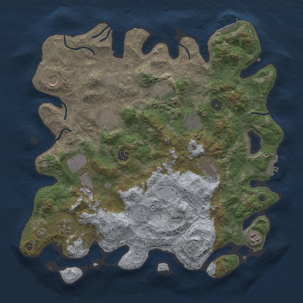 Rust Map: Procedural Map, Size: 4000, Seed: 100751905, 19 Monuments