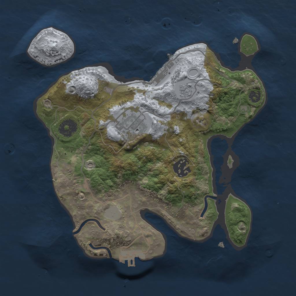 Rust Map: Procedural Map, Size: 2500, Seed: 2029836, 10 Monuments