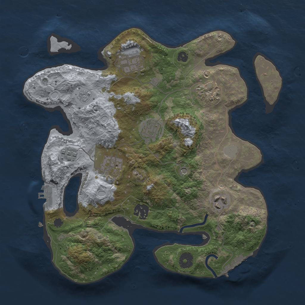 Rust Map: Procedural Map, Size: 3000, Seed: 24776, 16 Monuments