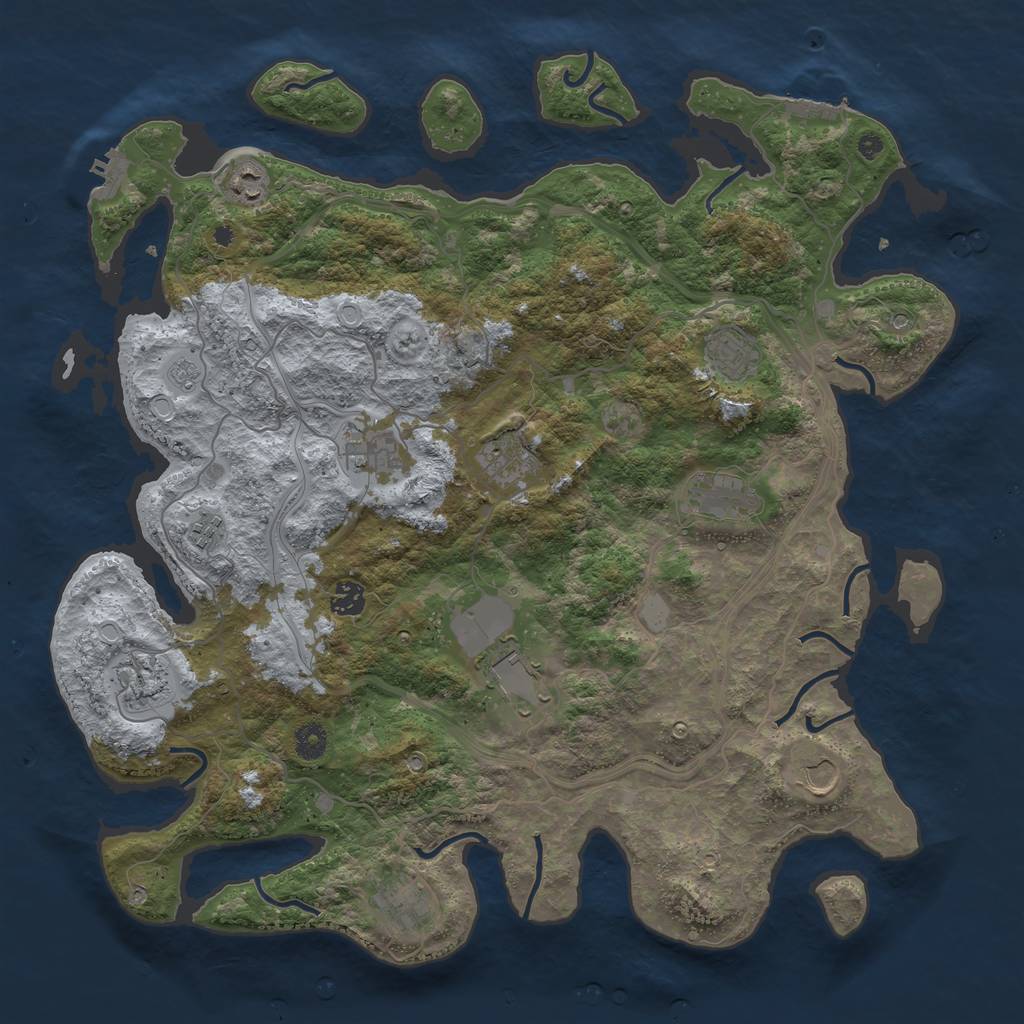 Rust Map: Procedural Map, Size: 4300, Seed: 346338363, 20 Monuments