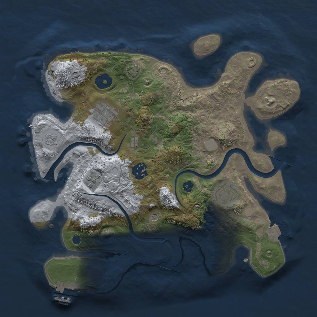 Rust Map: Procedural Map, Size: 3000, Seed: 112734088, 9 Monuments