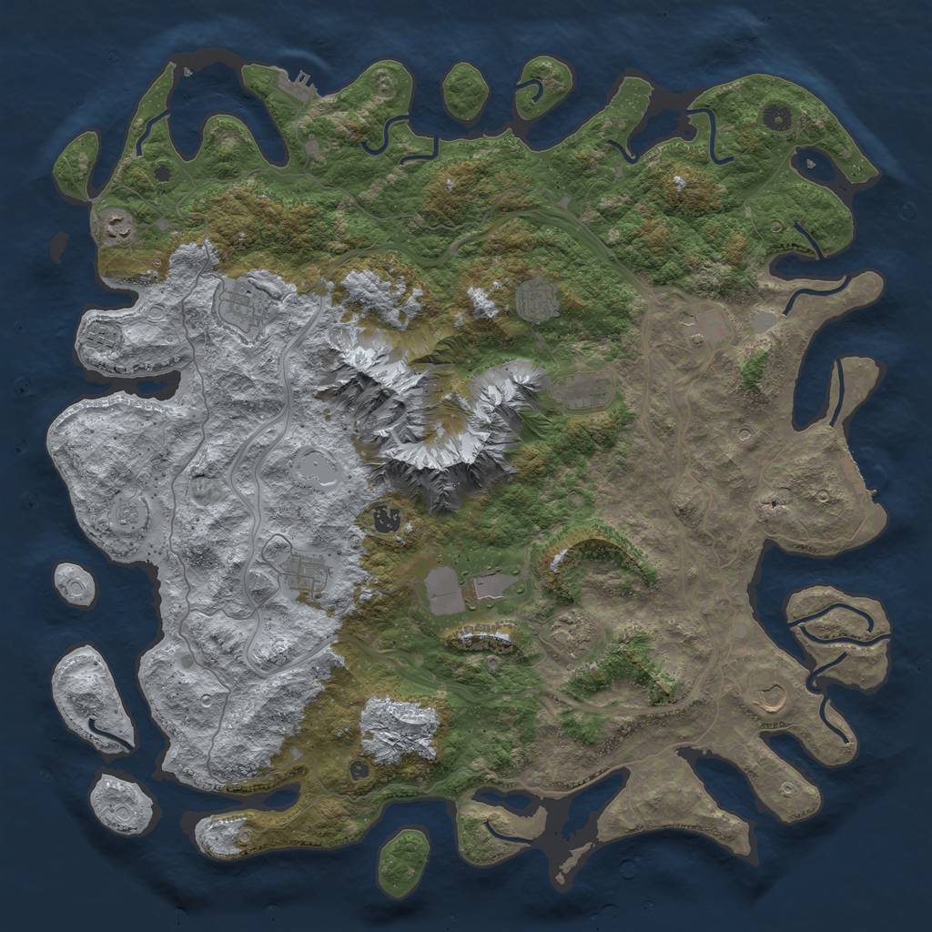 Rust Map: Procedural Map, Size: 5000, Seed: 1234515532, 20 Monuments