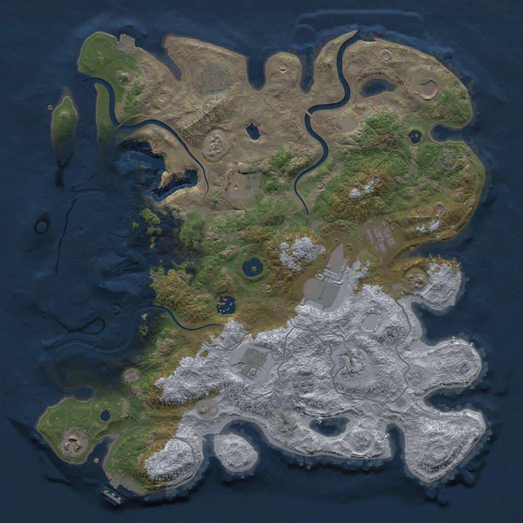 Rust Map: Procedural Map, Size: 4000, Seed: 1659803483, 16 Monuments