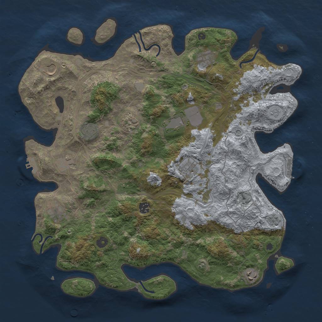Rust Map: Procedural Map, Size: 4250, Seed: 1729526053, 20 Monuments