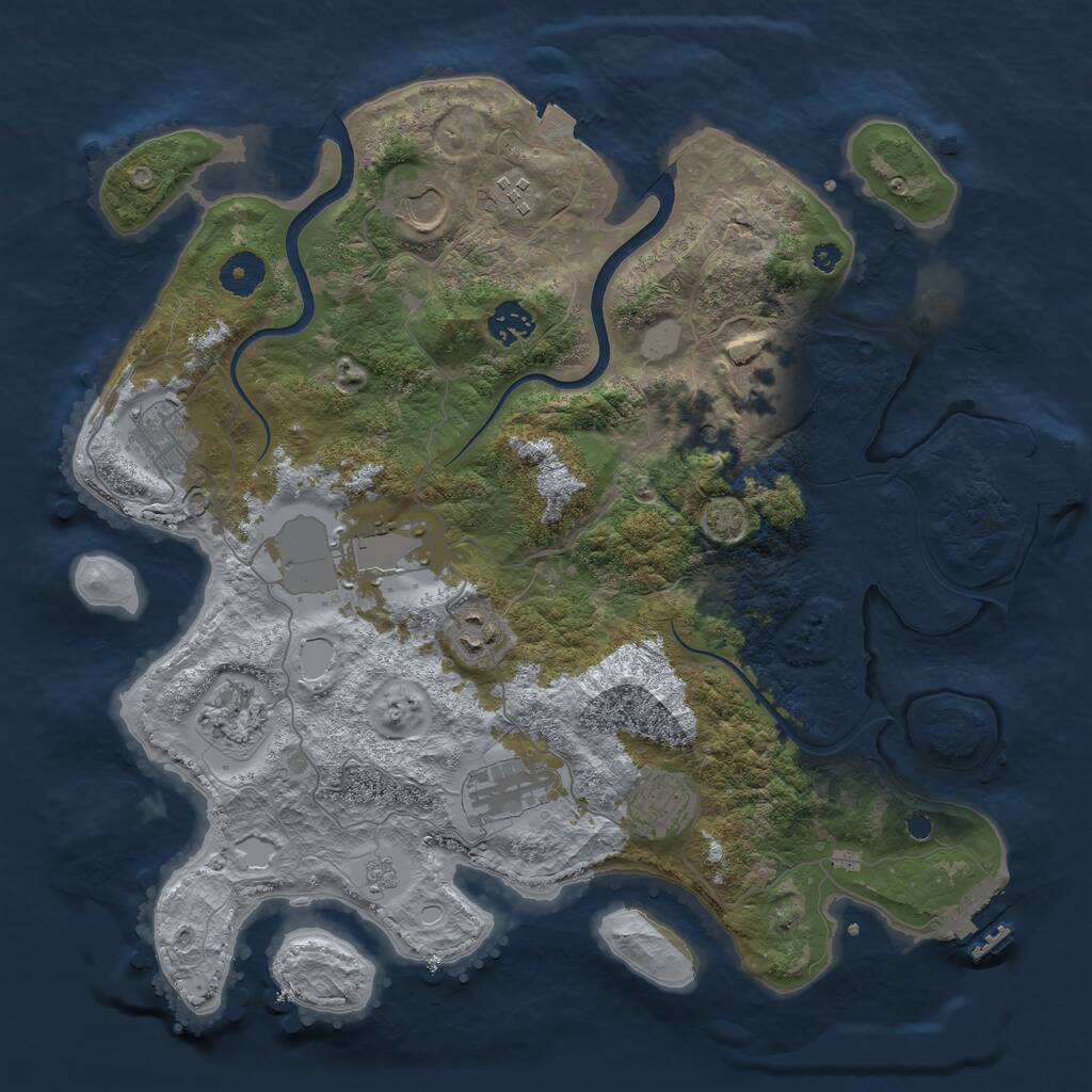 Rust Map: Procedural Map, Size: 3750, Seed: 211295, 16 Monuments