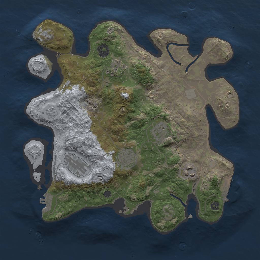Rust Map: Procedural Map, Size: 3000, Seed: 101521994, 13 Monuments