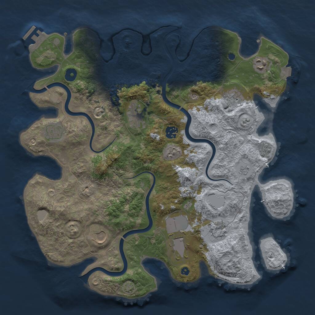 Rust Map: Procedural Map, Size: 3750, Seed: 436463, 14 Monuments