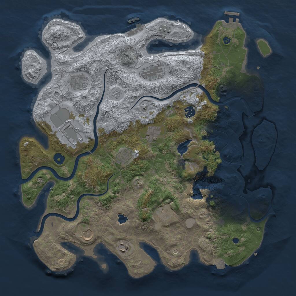 Rust Map: Procedural Map, Size: 4000, Seed: 20626, 16 Monuments