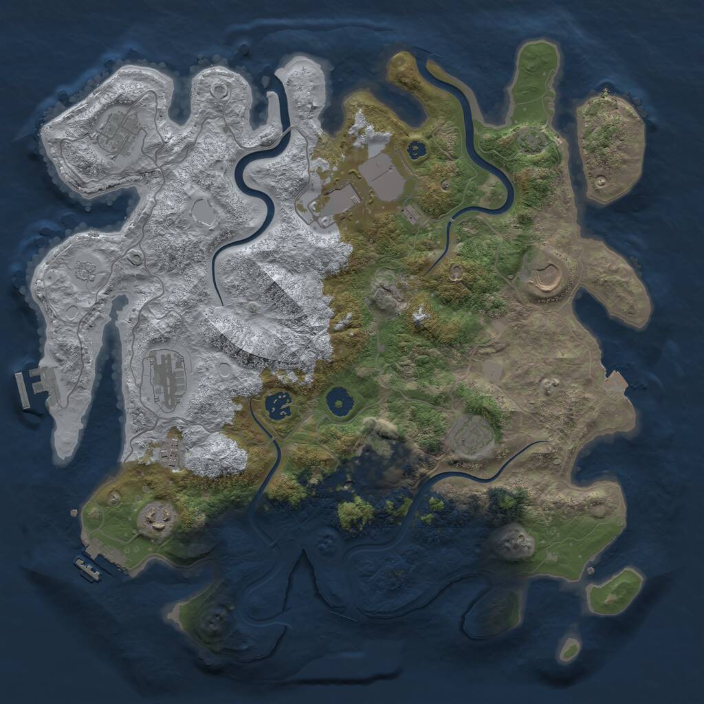 Rust Map: Procedural Map, Size: 3850, Seed: 79262485, 15 Monuments