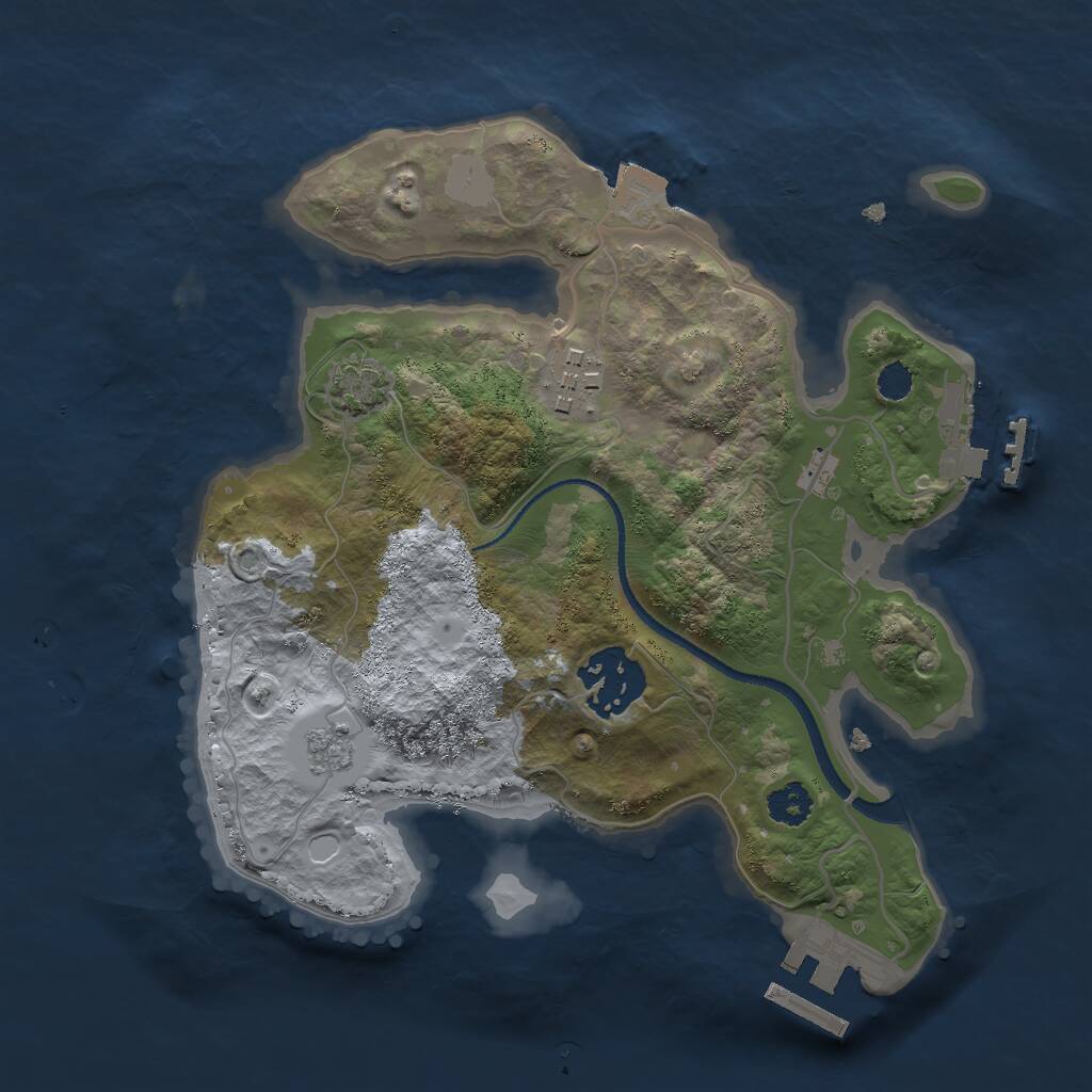 Rust Map: Procedural Map, Size: 2500, Seed: 11922960, 7 Monuments