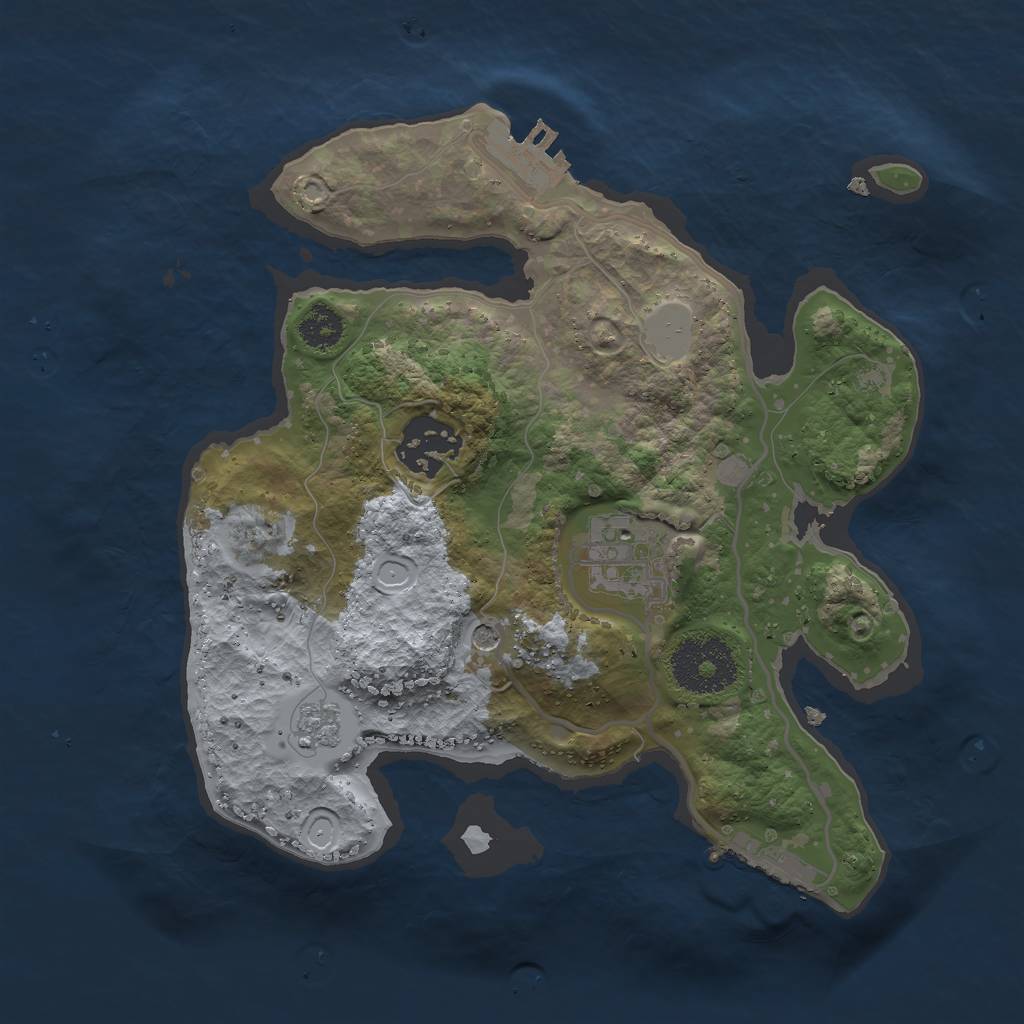 Rust Map: Procedural Map, Size: 2500, Seed: 11922960, 11 Monuments