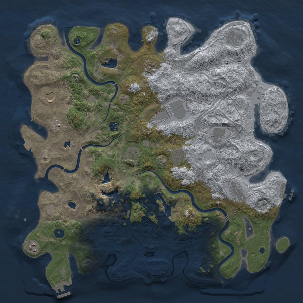 Rust Map: Procedural Map, Size: 4500, Seed: 23677759, 17 Monuments