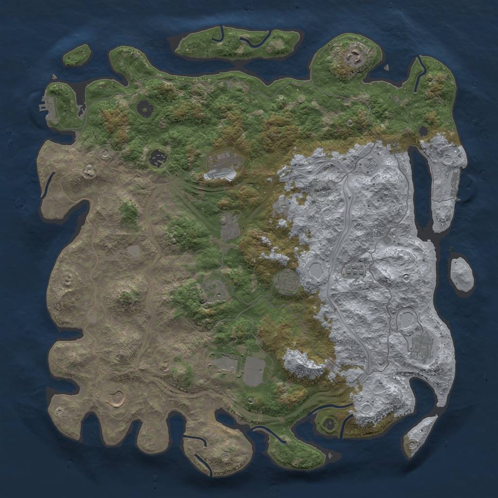 Rust Map: Procedural Map, Size: 4500, Seed: 145415, 19 Monuments