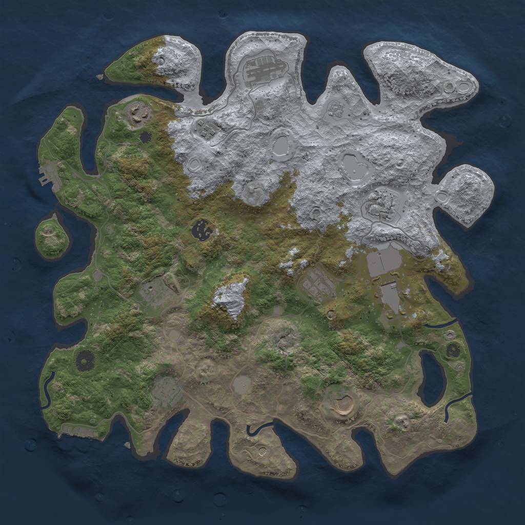 Rust Map: Procedural Map, Size: 3900, Seed: 41698063, 19 Monuments