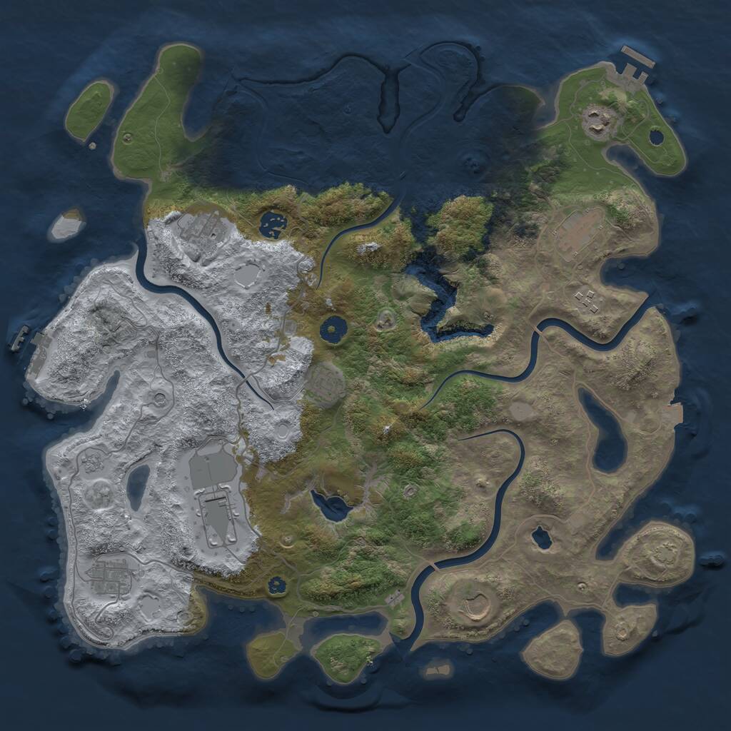 Rust Map: Procedural Map, Size: 4100, Seed: 7712665, 15 Monuments
