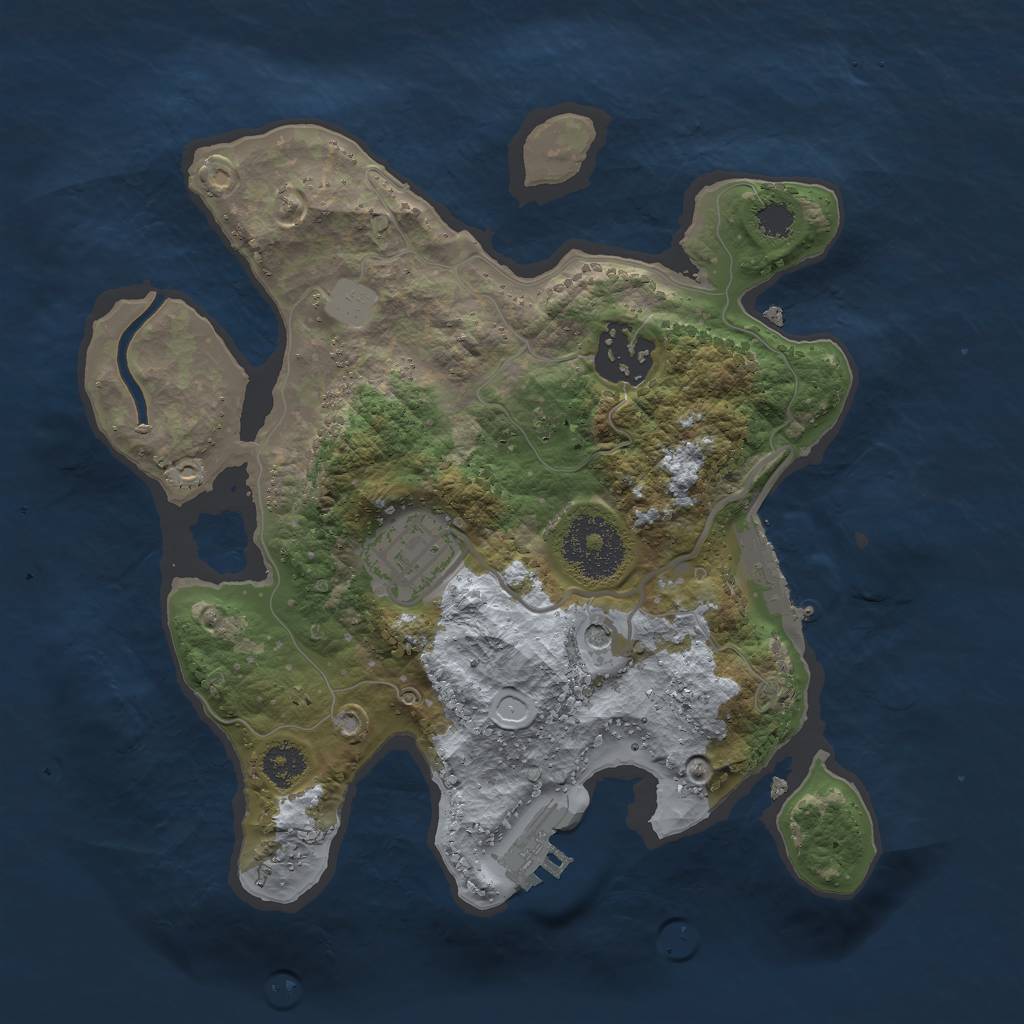 Rust Map: Procedural Map, Size: 2500, Seed: 670, 10 Monuments