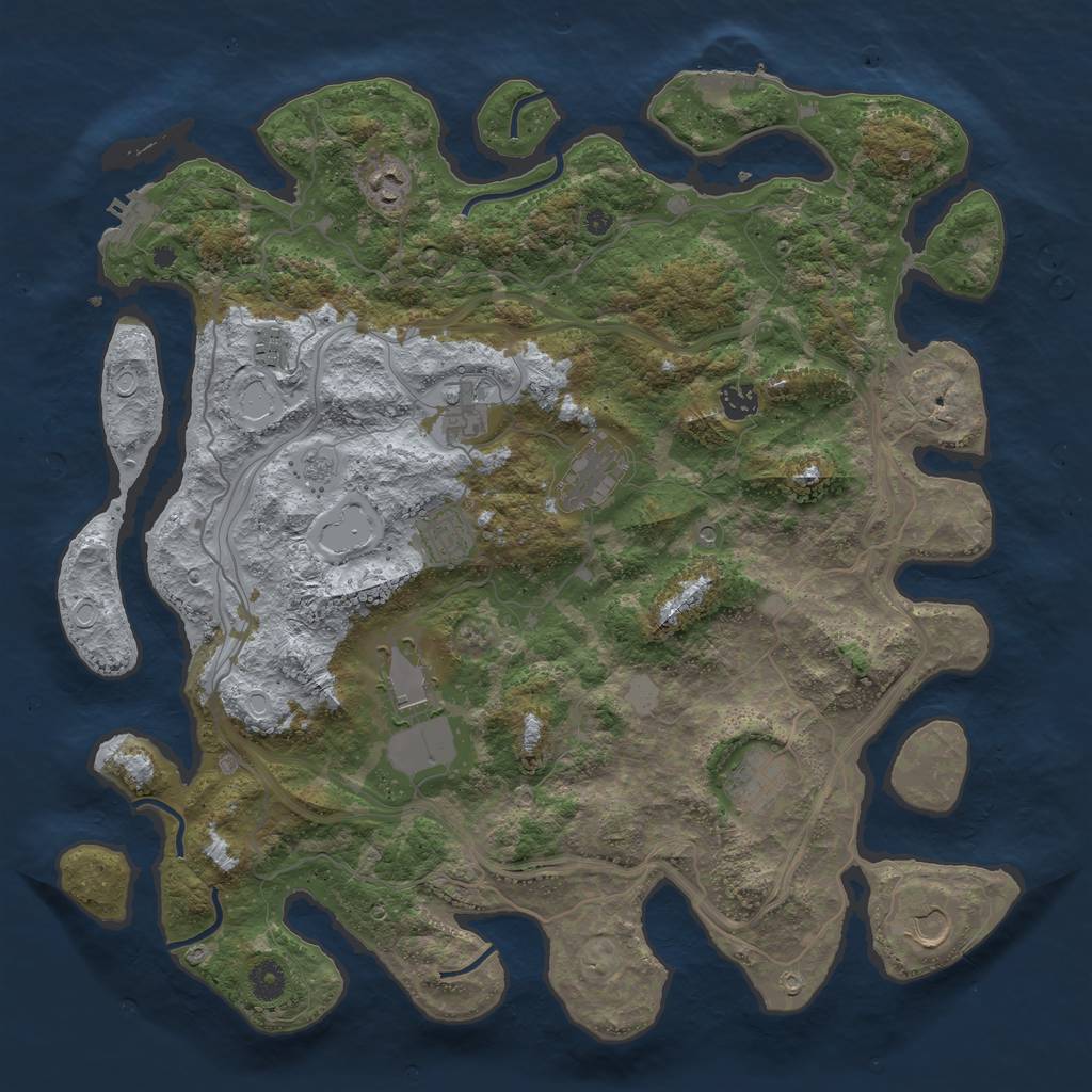 Rust Map: Procedural Map, Size: 4250, Seed: 1844227946, 18 Monuments