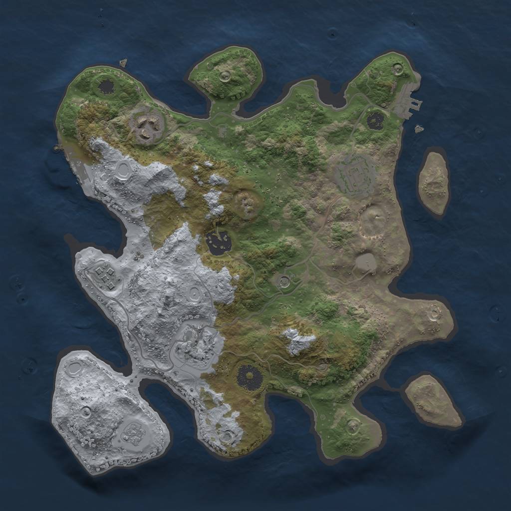 Rust Map: Procedural Map, Size: 3000, Seed: 1407010052, 14 Monuments