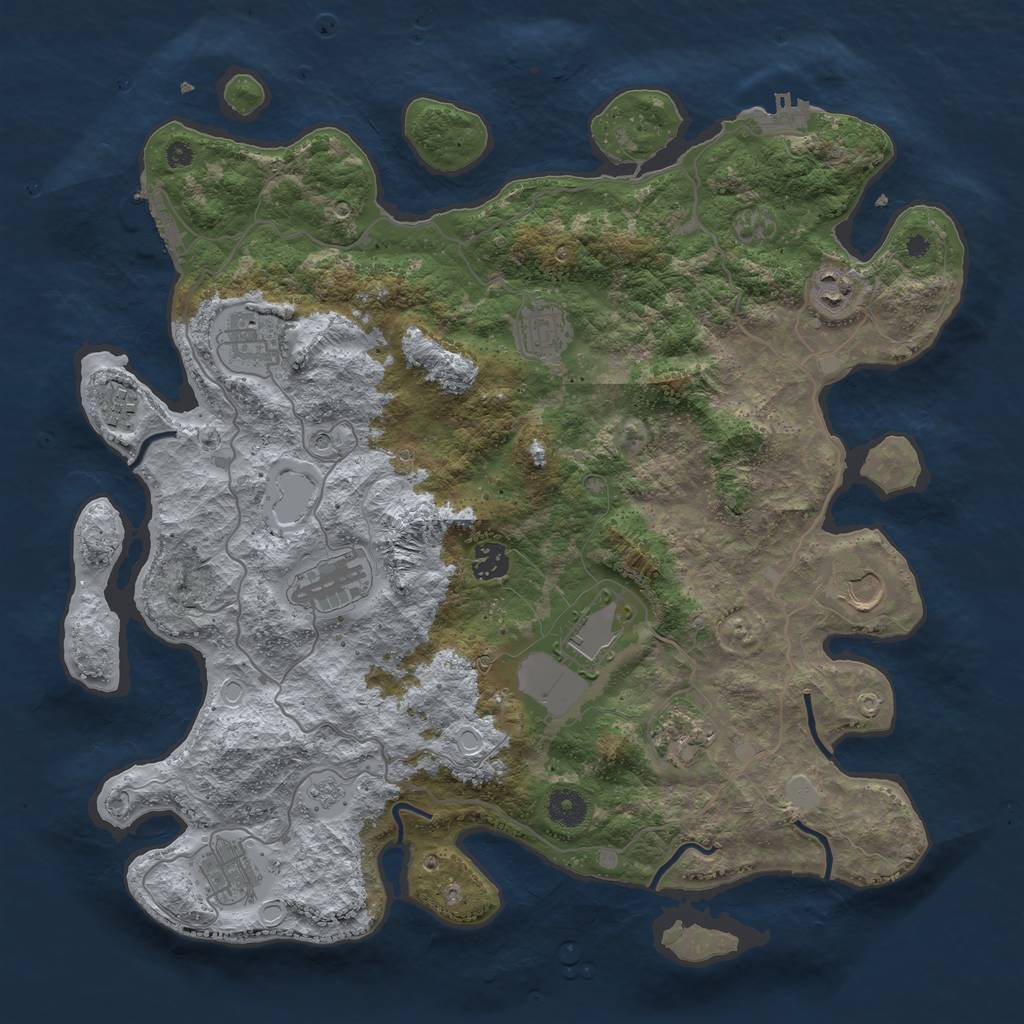 Rust Map: Procedural Map, Size: 4000, Seed: 6594, 19 Monuments