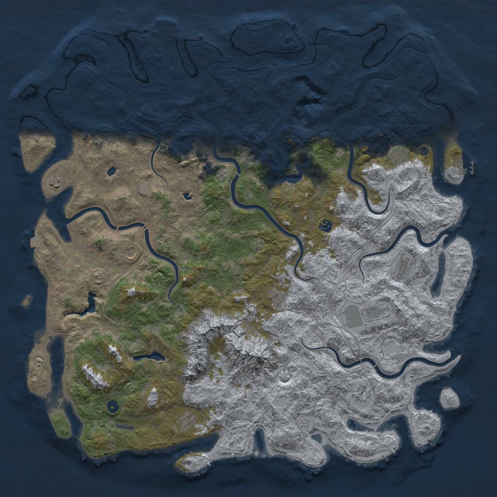 Rust Map: Procedural Map, Size: 6000, Seed: 89334520, 17 Monuments