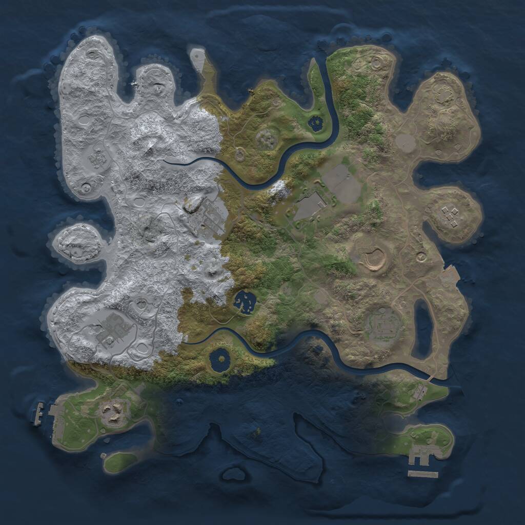 Rust Map: Procedural Map, Size: 3500, Seed: 6990582, 14 Monuments