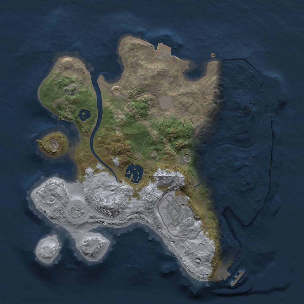 Rust Map: Procedural Map, Size: 2500, Seed: 1895874292, 7 Monuments
