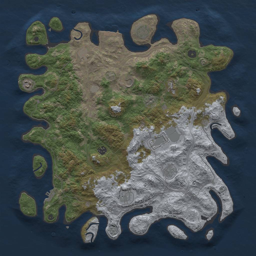 Rust Map: Procedural Map, Size: 4500, Seed: 123905, 19 Monuments