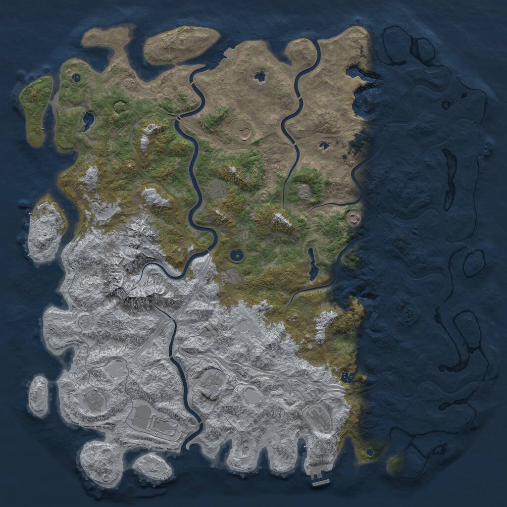 Rust Map: Procedural Map, Size: 6000, Seed: 6768, 17 Monuments