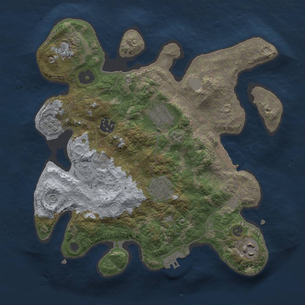 Rust Map: Procedural Map, Size: 3000, Seed: 807068323, 15 Monuments