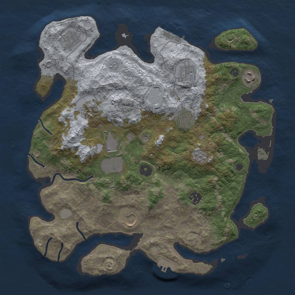 Rust Map: Procedural Map, Size: 3600, Seed: 112, 18 Monuments