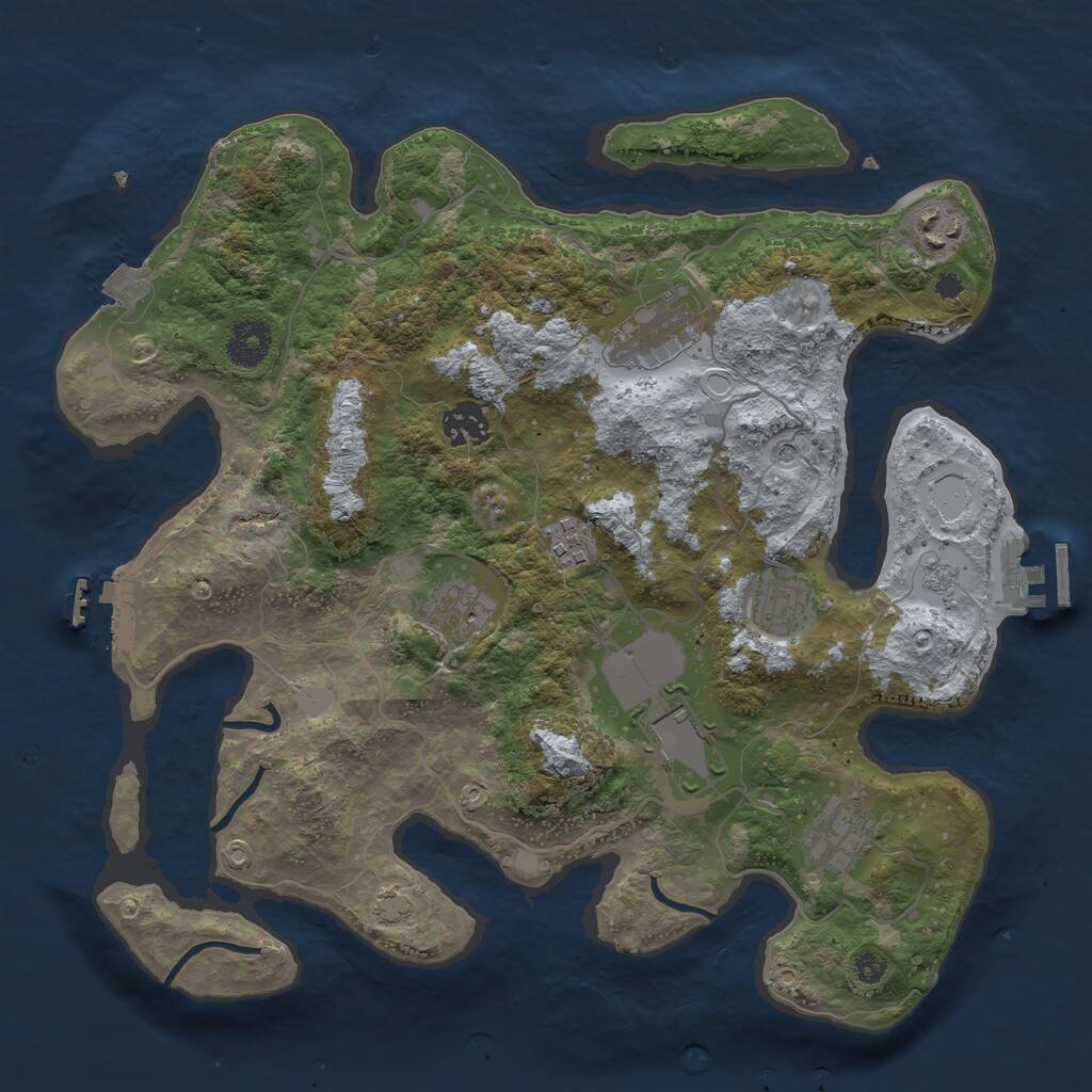 Rust Map: Procedural Map, Size: 3500, Seed: 1462489272, 14 Monuments