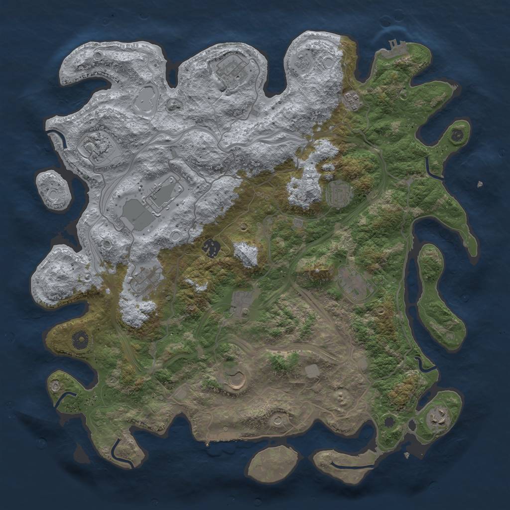 Rust Map: Procedural Map, Size: 4250, Seed: 311681350, 20 Monuments
