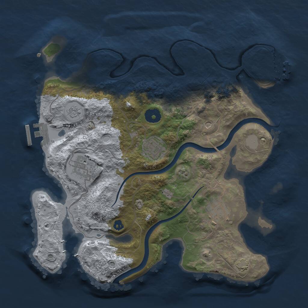 Rust Map: Procedural Map, Size: 3000, Seed: 1471285982, 9 Monuments